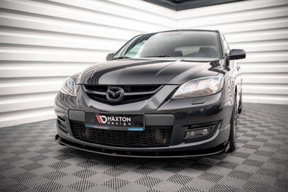 Street Pro Front Ansatz für +Flaps für V.1 + Flaps Mazda 3 MPS Mk1 schwarz Hochglanz