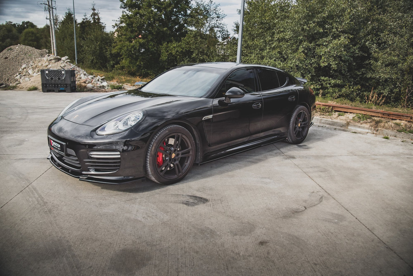 Seitenschweller Ansatz für V.1 für Porsche Panamera Turbo 970 Facelift schwarz Hochglanz