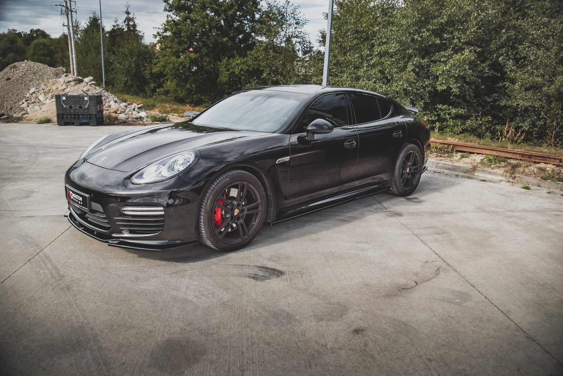 Seitenschweller Ansatz für V.1 für Porsche Panamera Turbo 970 Facelift schwarz Hochglanz