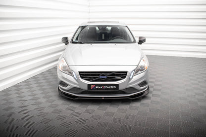 Front Ansatz V.2 für Volvo S60 R-Design Mk2 schwarz Hochglanz