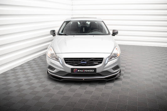 Front Ansatz V.2 für Volvo S60 R-Design Mk2 schwarz Hochglanz