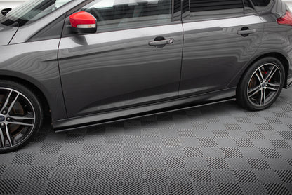 Seitenschweller Ansatz für Ford Focus ST / ST-Line Mk3 / Mk3 FL Hatchback / Kombi schwarz Hochglanz