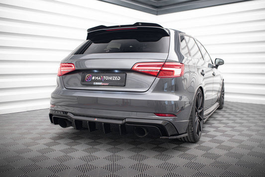 Diffusor Heck Ansatz für Audi A3 S-Line Sportback 8V Facelift (Einzelauspuff li. re.)
