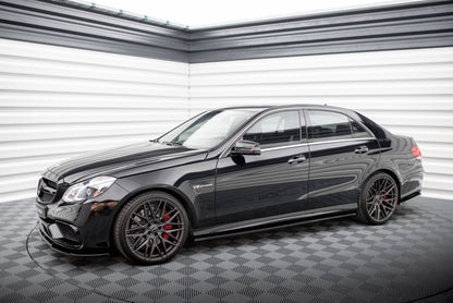 Seitenschweller Ansatz für Mercedes-Benz E63 AMG / AMG-Line Limousine W212 Facelift schwarz Hochglanz
