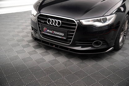 Front Ansatz V.3 für Audi A6 C7 schwarz Hochglanz