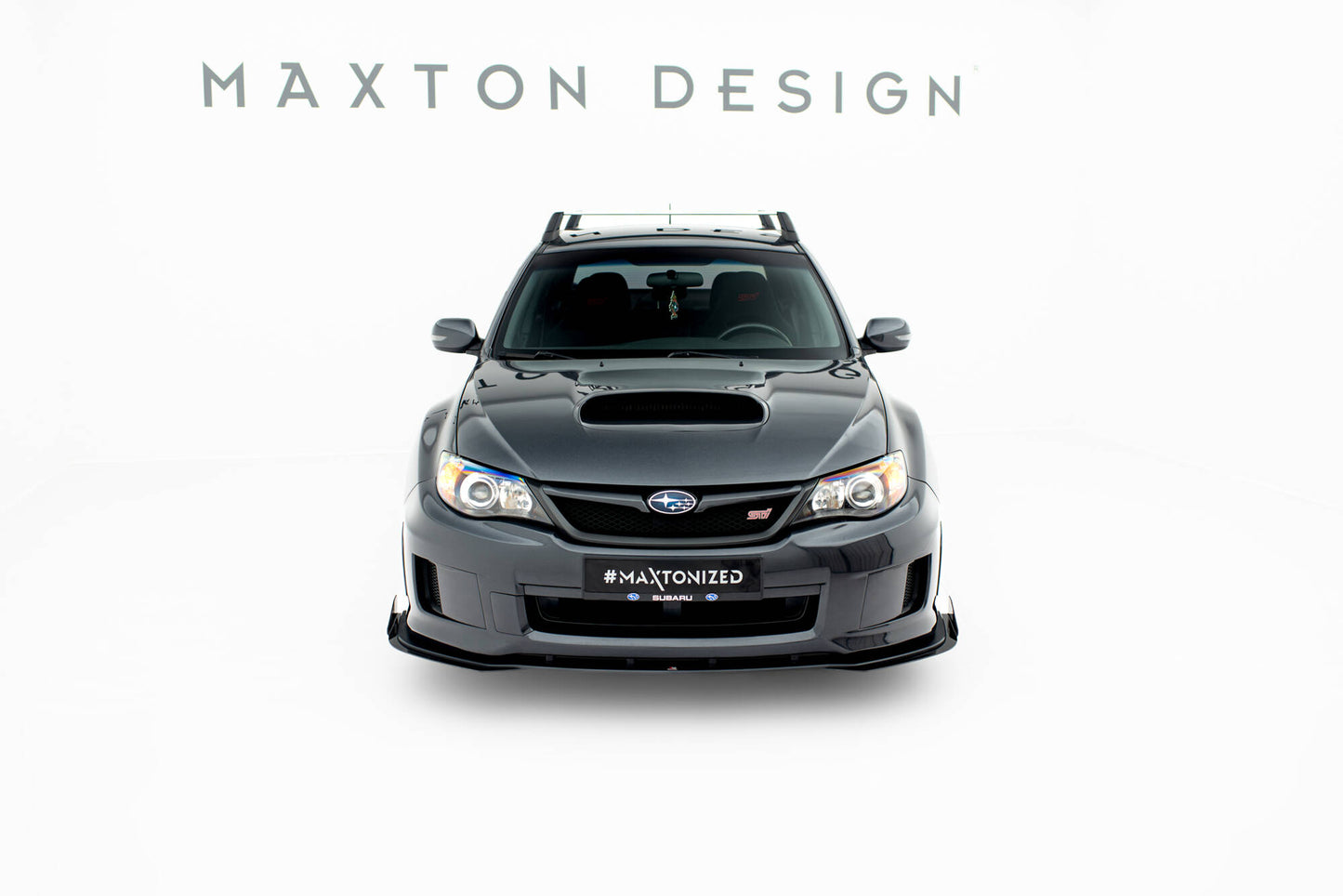 Street Pro Front Ansatz + Flaps für Subaru Impreza WRX STI Mk3 Facelift schwarz Hochglanz