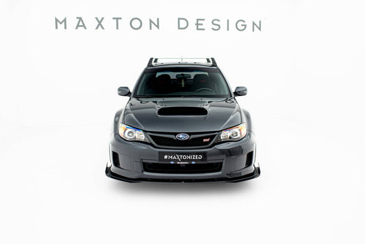 Street Pro Front Ansatz + Flaps für Subaru Impreza WRX STI Mk3 Facelift schwarz Hochglanz
