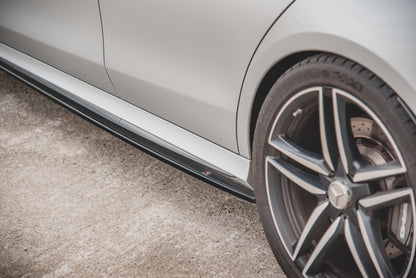 Seitenschweller Ansatz für Mercedes-Benz E63 AMG Kombi/Limousine S213/W213 schwarz Hochglanz
