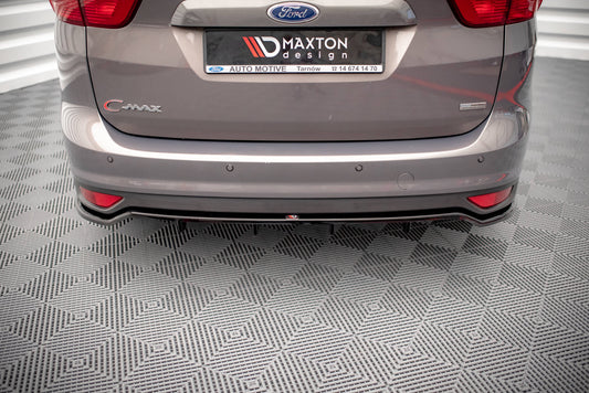 Mittlerer Cup Diffusor DTM Look Heck Ansatz für Ford C-Max Mk2 schwarz Hochglanz