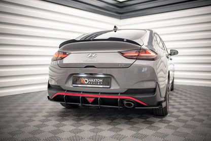 Street Pro Heck Ansatz Flaps Diffusor + Flaps für Hyundai I30 Fastback N-Line Mk3 Facelift schwarz Hochglanz