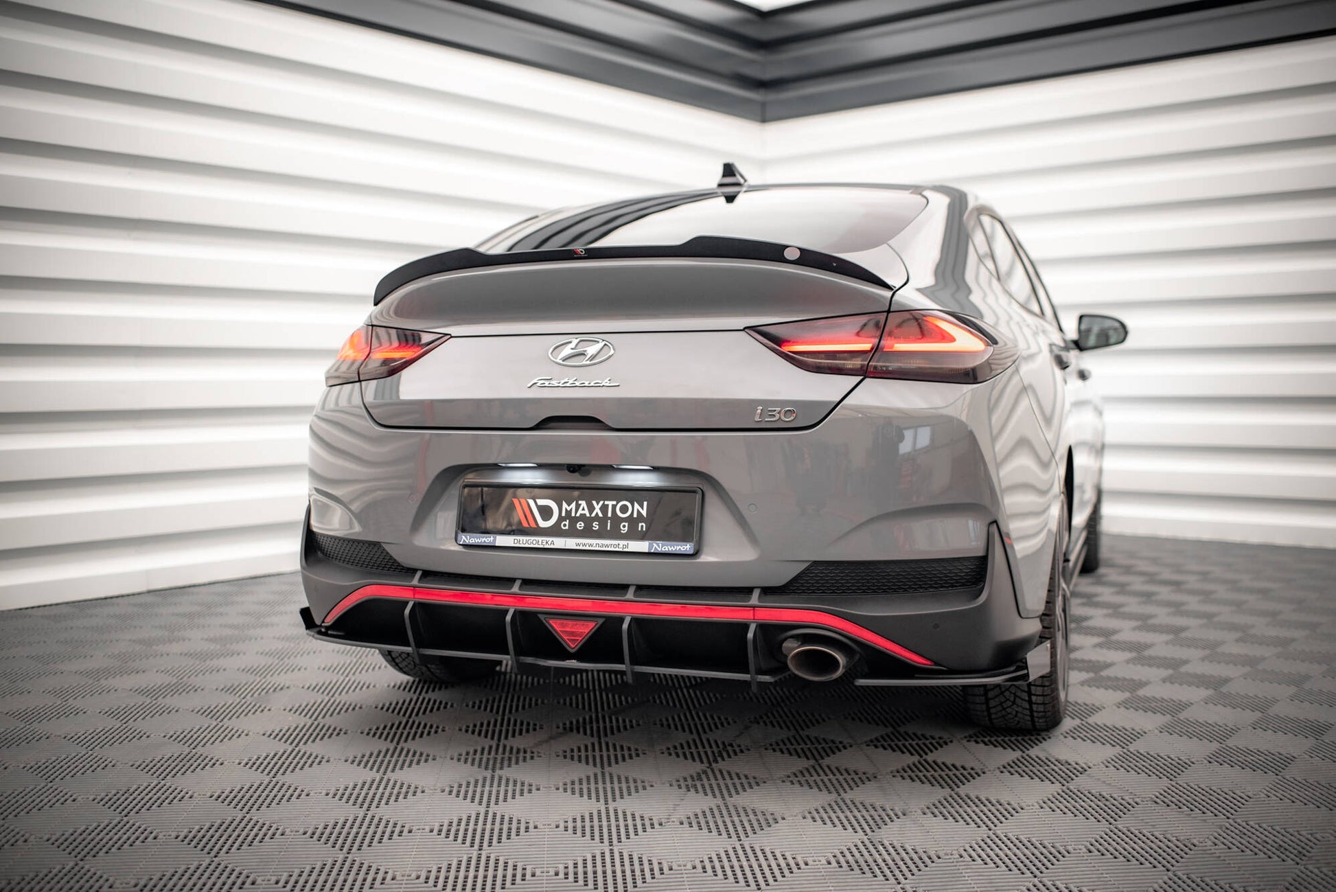 Street Pro Heck Ansatz Flaps Diffusor +Flaps für Hyundai I30 Fastback N-Line Mk3 Facelift schwarz Hochglanz