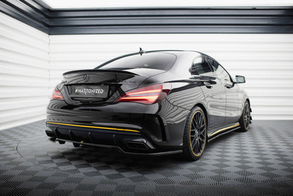Mittlerer Cup Diffusor DTM Look Heck Ansatz für Mercedes-AMG CLA 45 C117 Facelift schwarz Hochglanz