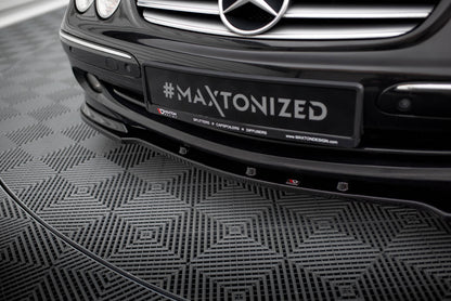 Front Ansatz V.1 für MERCEDES CLK W 209 FÜR STANDARD STOßSTANGE schwarz Hochglanz
