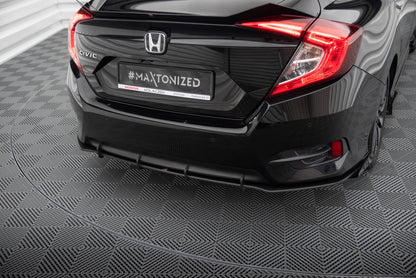 Street Pro Heck Ansatz Flaps Diffusor +Flaps für Honda Civic Mk10 schwarz Hochglanz