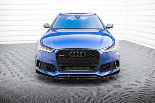 Front Ansatz V.4 für Audi RS6 C7 / C7 Facelift schwarz Hochglanz