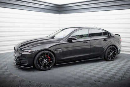 Seitenschweller Ansatz für Jaguar XE X760 Facelift schwarz Hochglanz