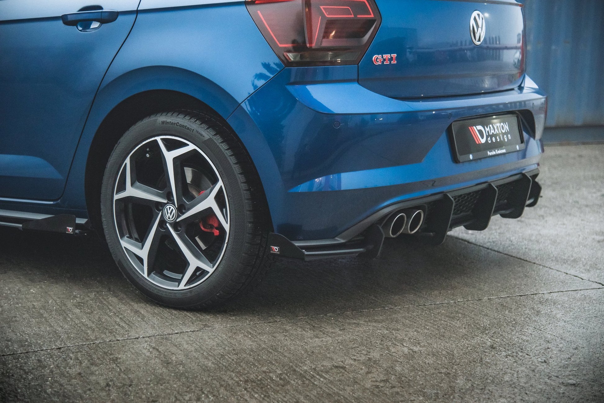 Street Pro Diffusor Heck Ansatz +Flaps für Volkswagen Polo GTI Mk6 schwarz Hochglanz