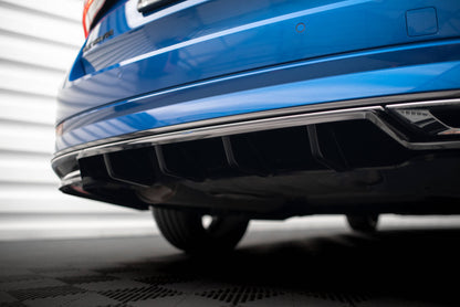 Mittlerer Cup Diffusor DTM Look Heck Ansatz für Skoda Octavia Sportline Mk4 schwarz Hochglanz
