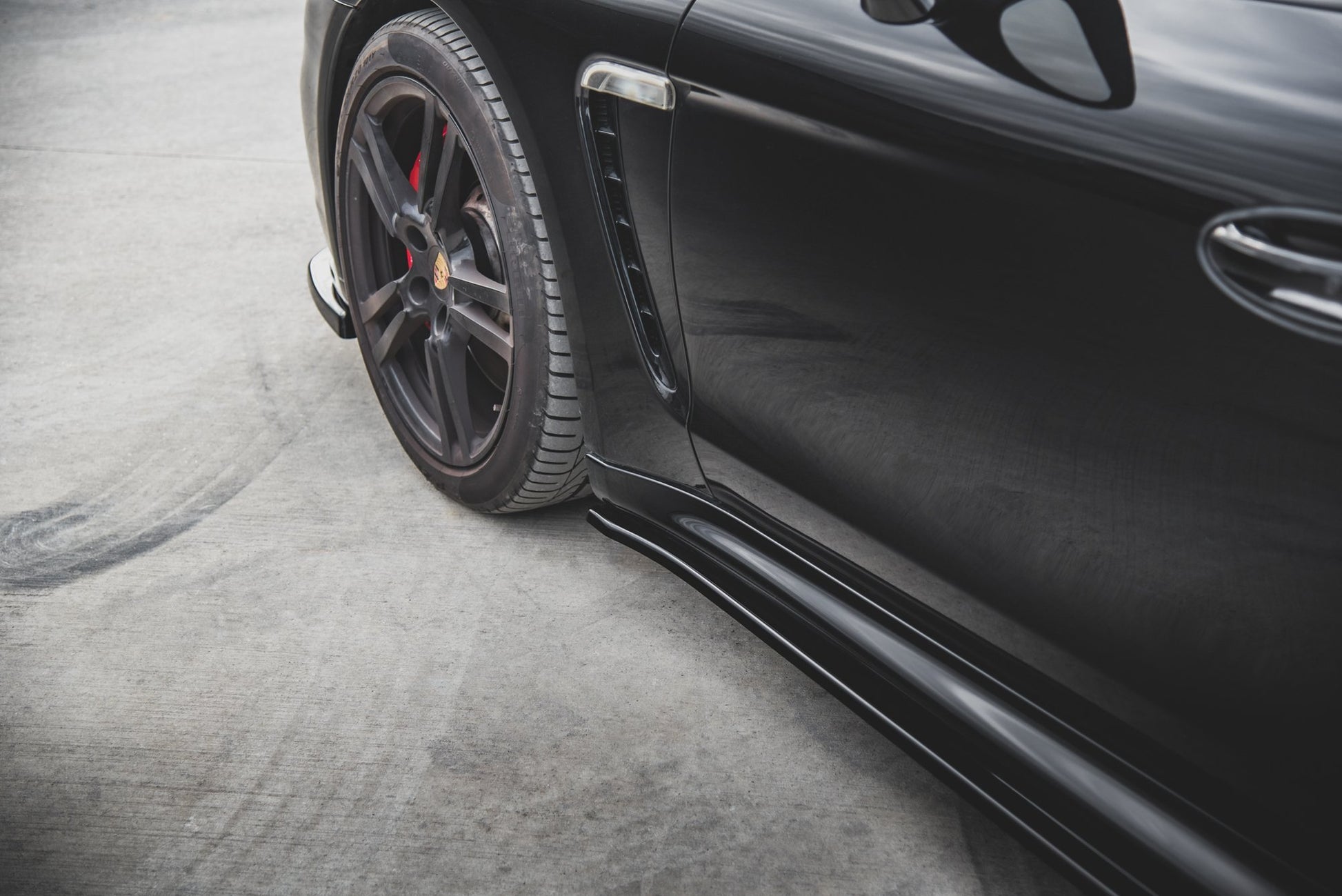 Seitenschweller Ansatz V.2 für Porsche Panamera Turbo 970 Facelift schwarz Hochglanz