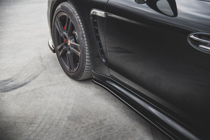 Seitenschweller Ansatz V.2 für Porsche Panamera Turbo 970 Facelift schwarz Hochglanz