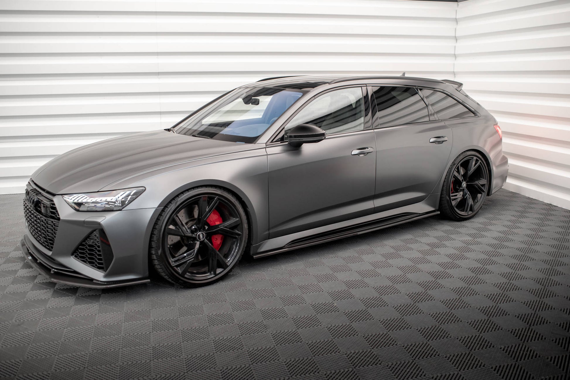 Set of Carbon Fiber Splitters Audi RS6 C8 schwarz matt