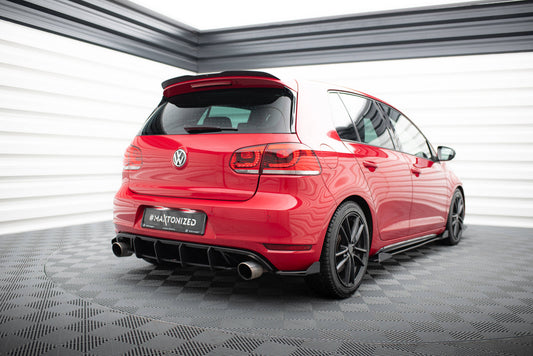 Street Pro Heck Ansatz Flaps Diffusor +Flaps für Volkswagen Golf GTI Mk6 schwarz Hochglanz