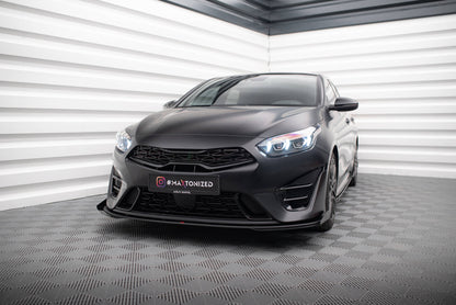 Street Pro Front Ansatz + Flaps für Kia Proceed GT Mk3 Facelift / Ceed GT / GT - Line Mk1 Facelift  schwarz Hochglanz