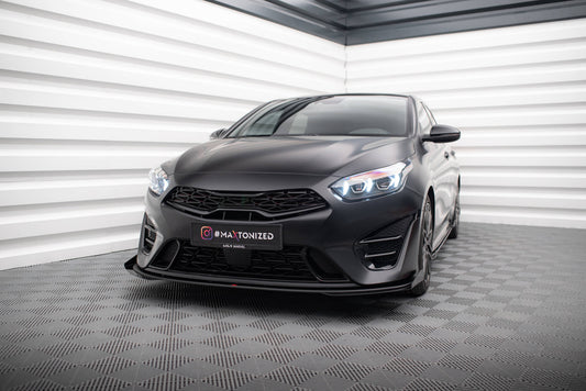 Street Pro Front Ansatz für +Flaps für + Flaps Kia Proceed GT Mk3 Facelift / Ceed GT / GT - Line Mk1 Facelift  schwarz Hochglanz