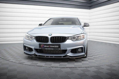 Front Ansatz V.3 für BMW 4er Coupe / Gran Coupe / Cabrio M-Paket F32 / F36 / F33 schwarz Hochglanz