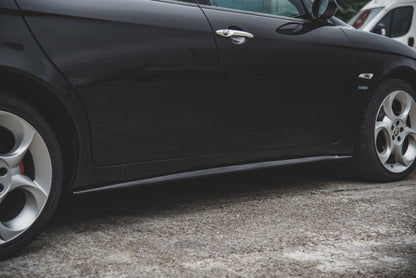 Seitenschweller Ansatz für Alfa Romeo 156 Facelift schwarz Hochglanz