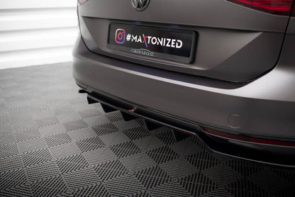 Mittlerer Cup Diffusor DTM Look Heck Ansatz für VW Passat R-Line B8 schwarz Hochglanz