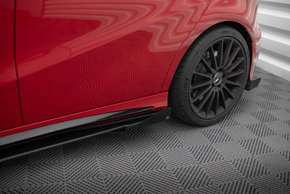 Street Pro Seitenschweller Ansatz für + Flaps Mercedes-Benz A 45 AMG W176 Facelift schwarz Hochglanz