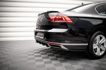 Diffusor Heck Ansatz für VW Passat B8 Facelift schwarz Hochglanz