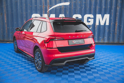 Diffusor Heck Ansatz für Skoda Kamiq Mk1 schwarz Hochglanz