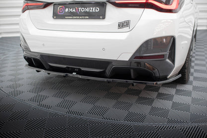 Mittlerer Cup Diffusor DTM Look Heck Ansatz für V.1 BMW i4 M-Paket G26 schwarz Hochglanz