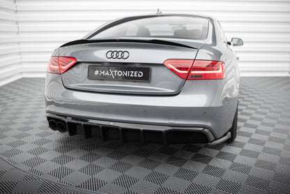Diffusor Heck Ansatz für Audi A5 S-Line Coupe / Sportback 8T Facelift (Doppelauspuff li.)