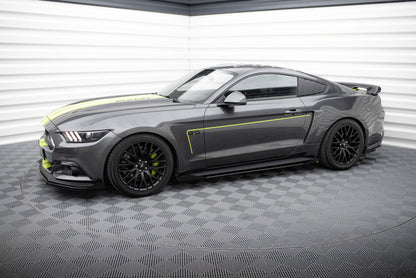 Seitenschweller Flaps für Ford Mustang GT Mk6  schwarz Hochglanz