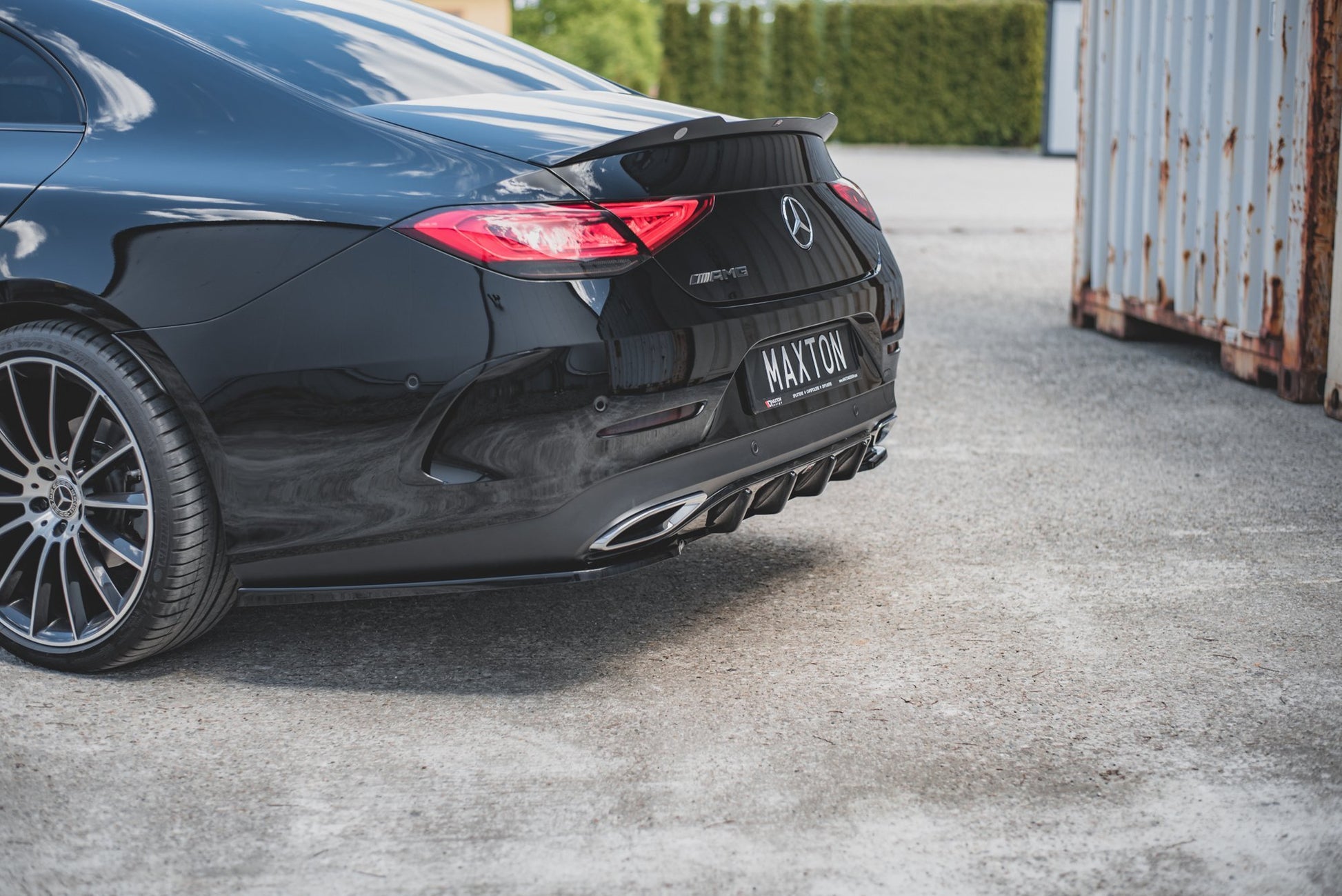 Diffusor Heck Ansatz für Mercedes-Benz CLS AMG-Line C257 schwarz Hochglanz