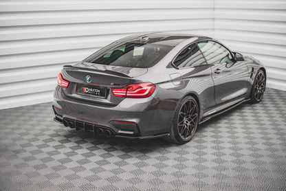 Heck Ansatz Flaps Diffusor V.2 für BMW M4 F82 schwarz Hochglanz