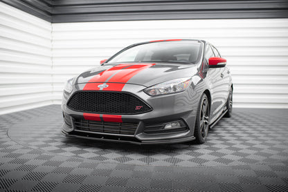 Front Ansatz V.1 für Ford Focus ST Mk3 FL schwarz Hochglanz