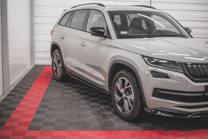 Seitenschweller Ansatz für Skoda Kodiaq Mk1 Sportline/RS schwarz matt
