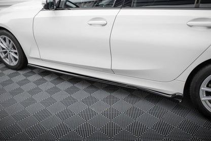 Seitenschweller Ansatz für BMW 3er Limousine / Touring G20 / G21 Facelift schwarz Hochglanz