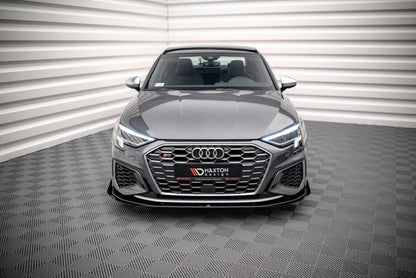 Street Pro Front Ansatz für + Flaps für + Flaps Audi S3 / A3 S-Line 8Y schwarz Hochglanz