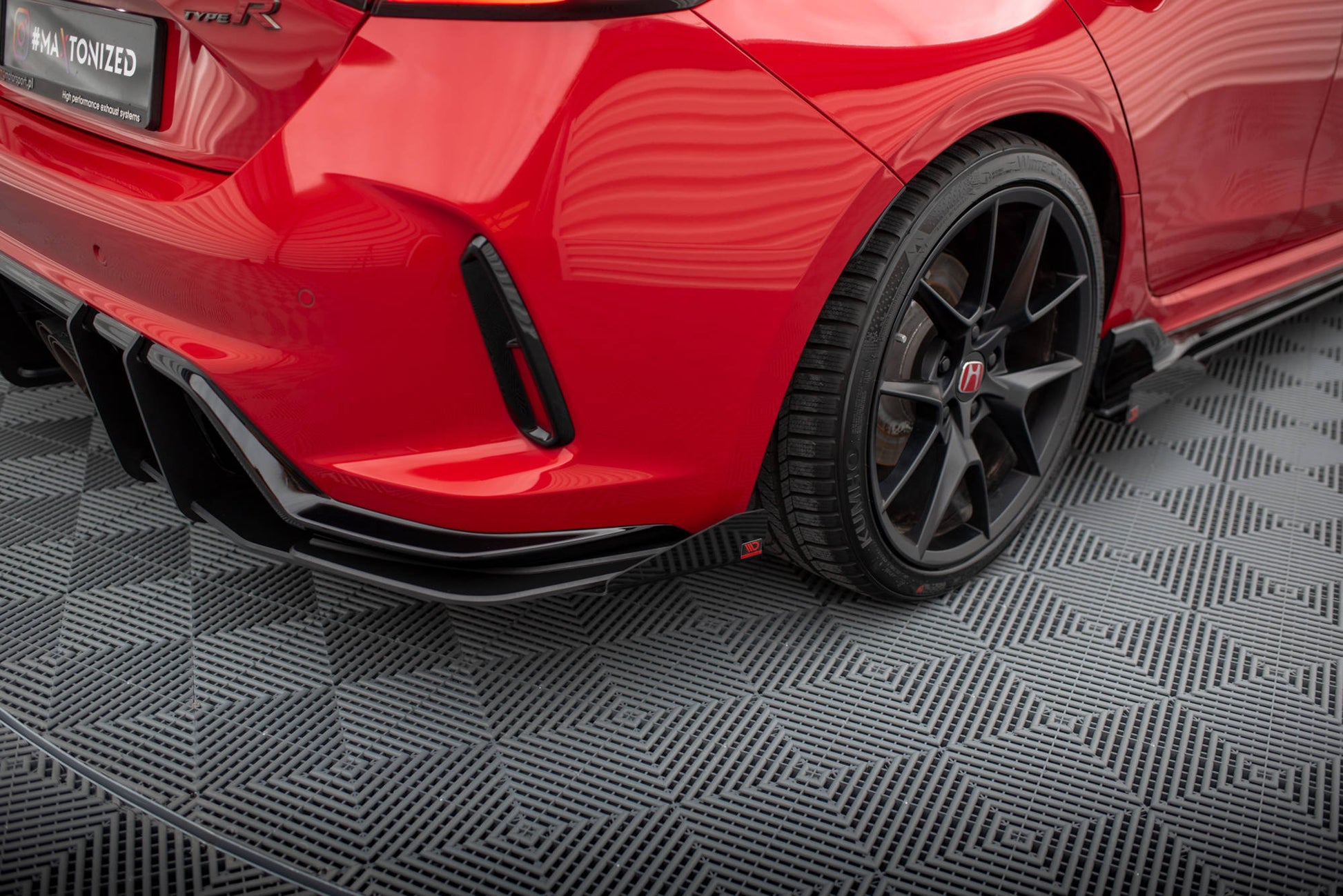 Street Pro Heck Ansatz Flaps Diffusor +Flaps für Honda Civic Type-R Mk 11 schwarz Hochglanz