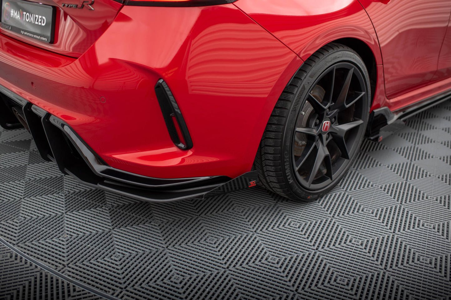 Street Pro Heck Ansatz Flaps Diffusor +Flaps für Honda Civic Type-R Mk 11 schwarz Hochglanz