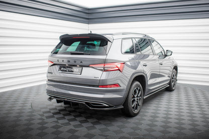 Mittlerer Cup Diffusor DTM Look Heck Ansatz für Skoda Kodiaq Sportline Mk1 / Mk1 Facelift schwarz Hochglanz