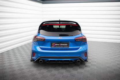 Street Pro Heck Ansatz Flaps Diffusor + Flaps für Ford Focus ST Mk4 schwarz Hochglanz
