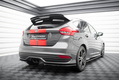 Heck Ansatz Flaps Diffusor für Ford Focus ST Mk3 FL schwarz Hochglanz