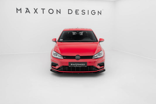 Street Pro Front Ansatz für +Flaps für Volkswagen Golf R / R-Line Mk7 Facelift schwarz Hochglanz