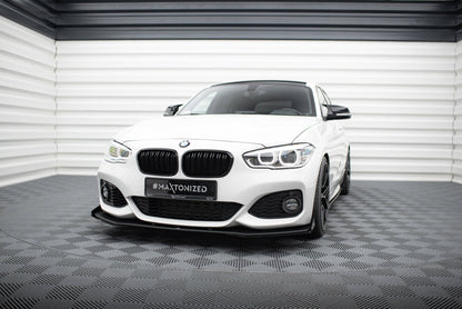 Street Pro Front Ansatz für V.3 + Flaps für BMW 1er F20 M-Paket Facelift / M140i  schwarz Hochglanz